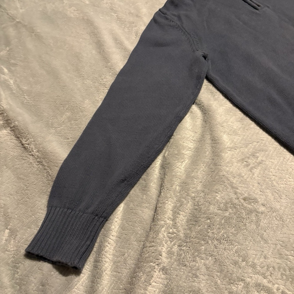 Eddie Bauer Sweater Men Medium Blue Turtleneck Quarter Zip Pull Over - Picture 7 of 16